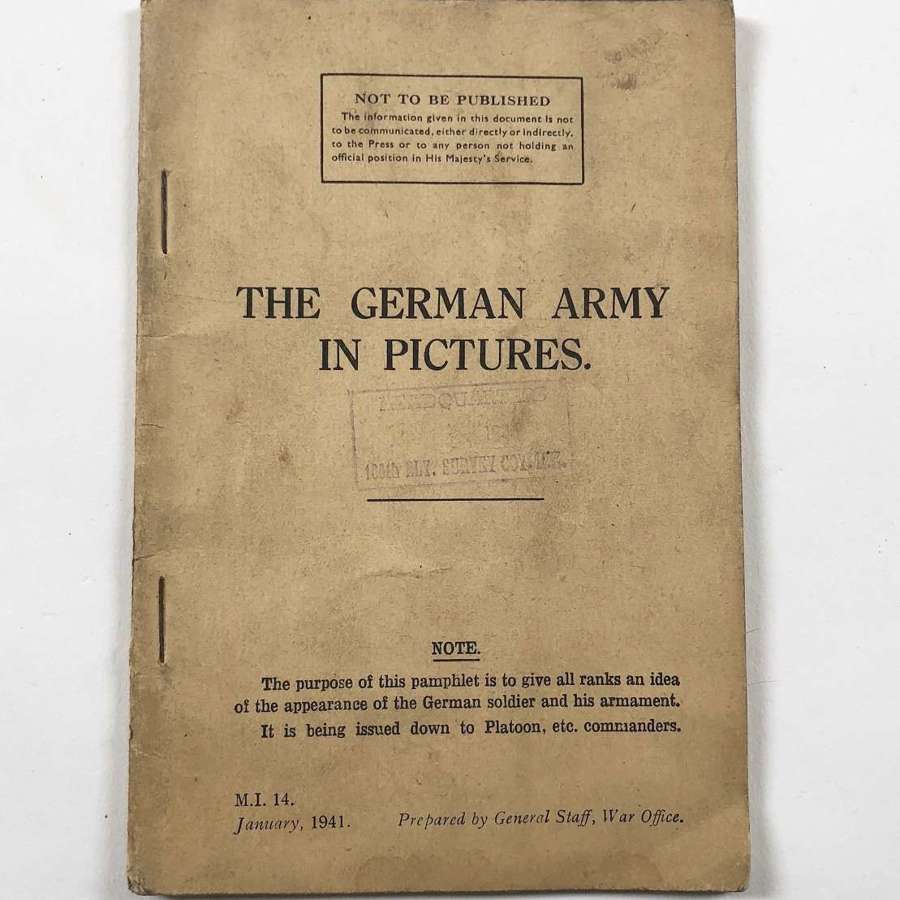 WW2 Military Training Pamphlet The German Army 1941