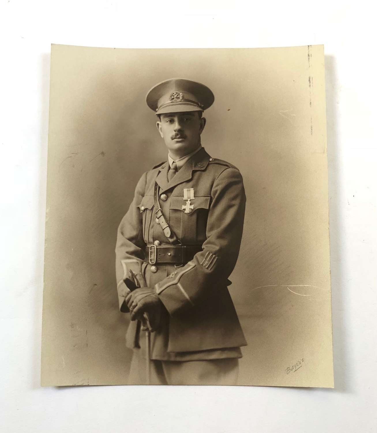 WW1 South Lancashire Regiment Officer MC Wounded 4 Times Photograph.