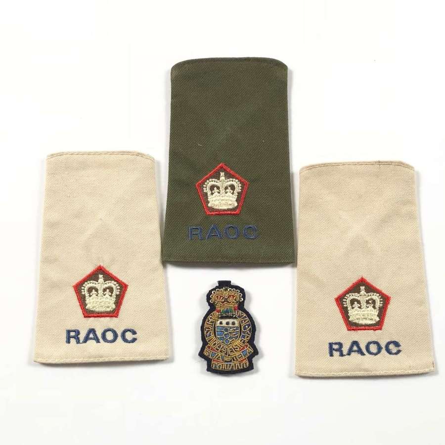 RAOC Cold War Period Officer Beret Badge & Rank Slides