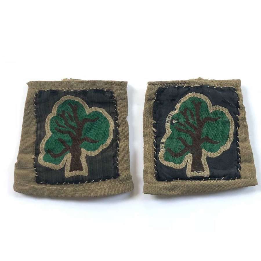 WW2 Middle East 46th Division Slip on Shoulder Strap Title Badges.