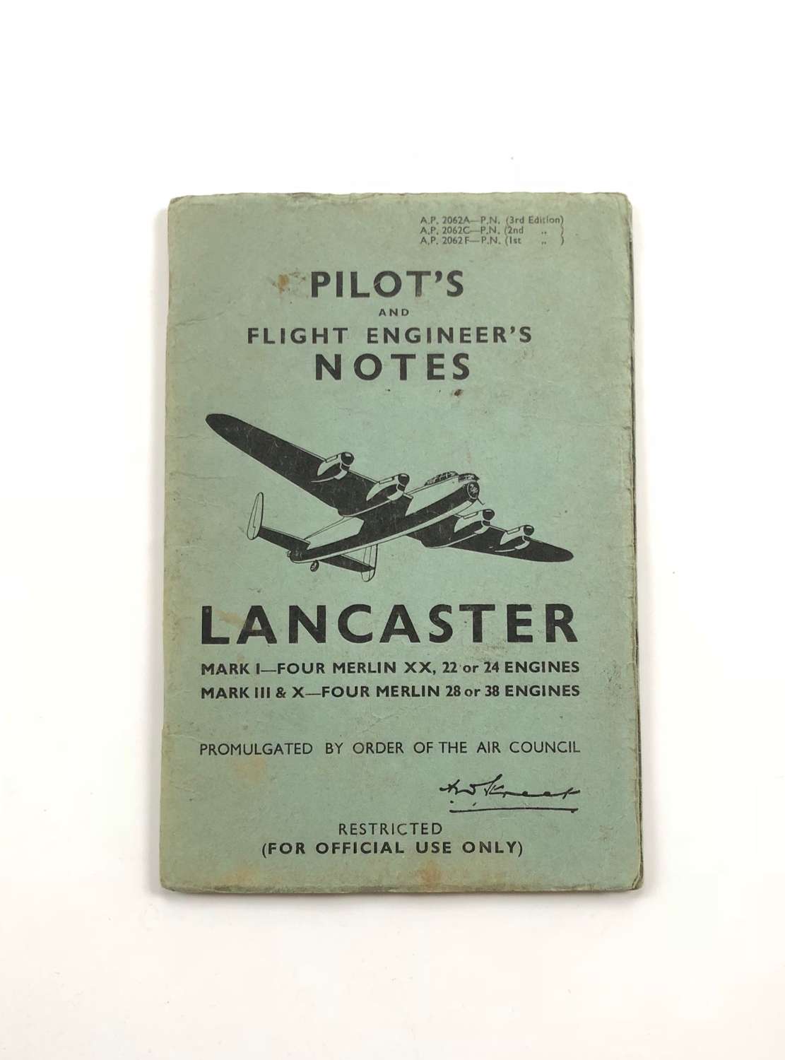 WW2 RAF 1944 Original Lancaster Bomber Pilot Notes.
