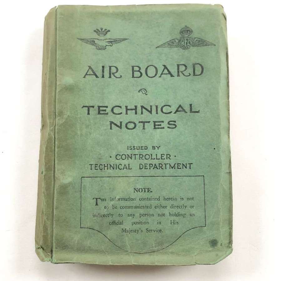 WW1 RFC / RAF Air Board Technical Notes Manual Book Attributed.