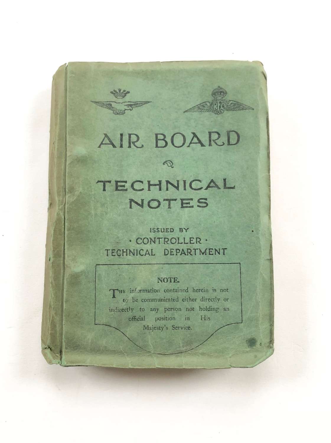 WW1 RFC / RAF Air Board Technical Notes Manual Book Attributed.