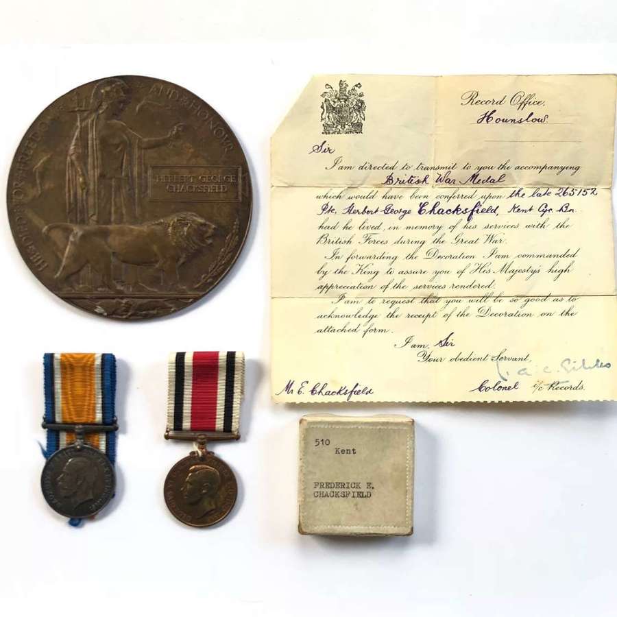 WW1 Kent Cyclist Battalion Casualty Group of Medals.