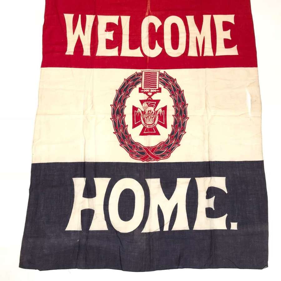 WW1 Period Printed WELCOME HOME Flag.