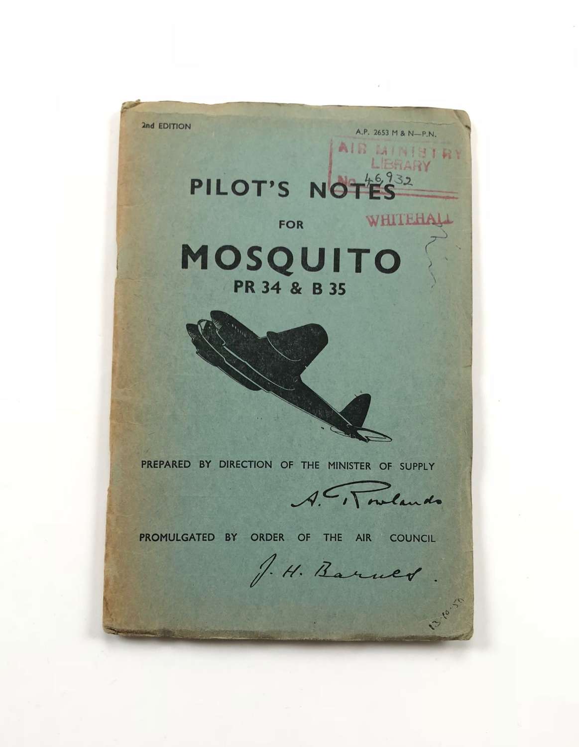 RAF Pilot Notes Mosquito PR34 & B35. Original