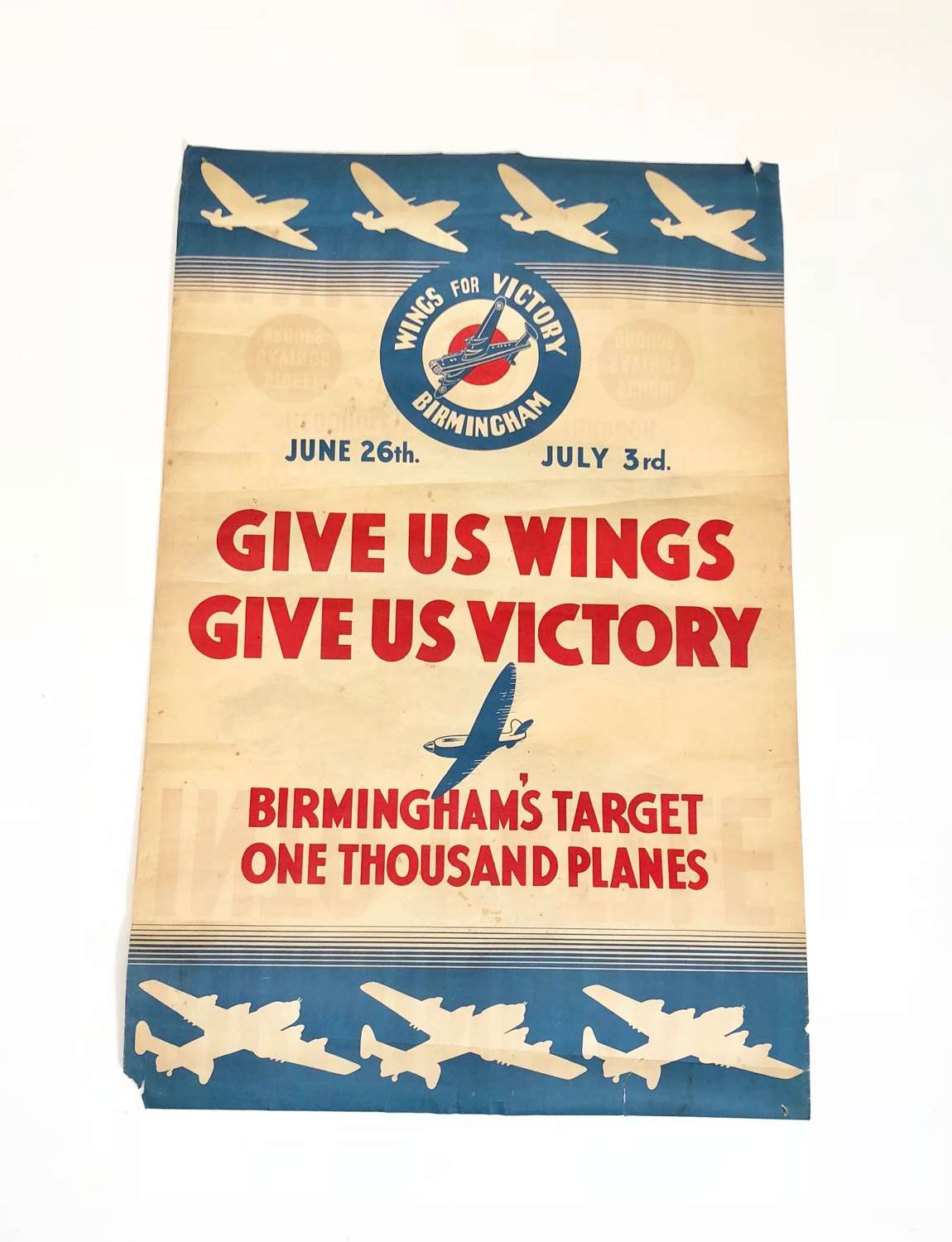 WW2 Birmingham Wings For Victory Poster & Tank Poster