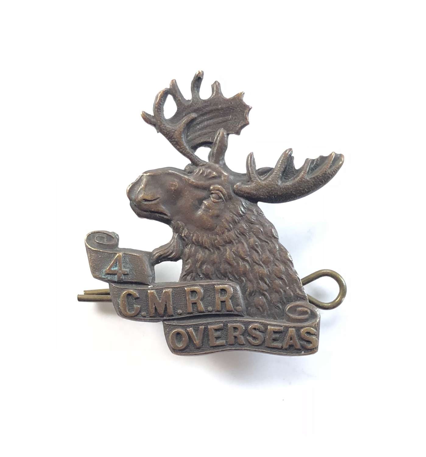 WW1 Canadian CEF 4th Canadian Mounted Rifles Cap Badge