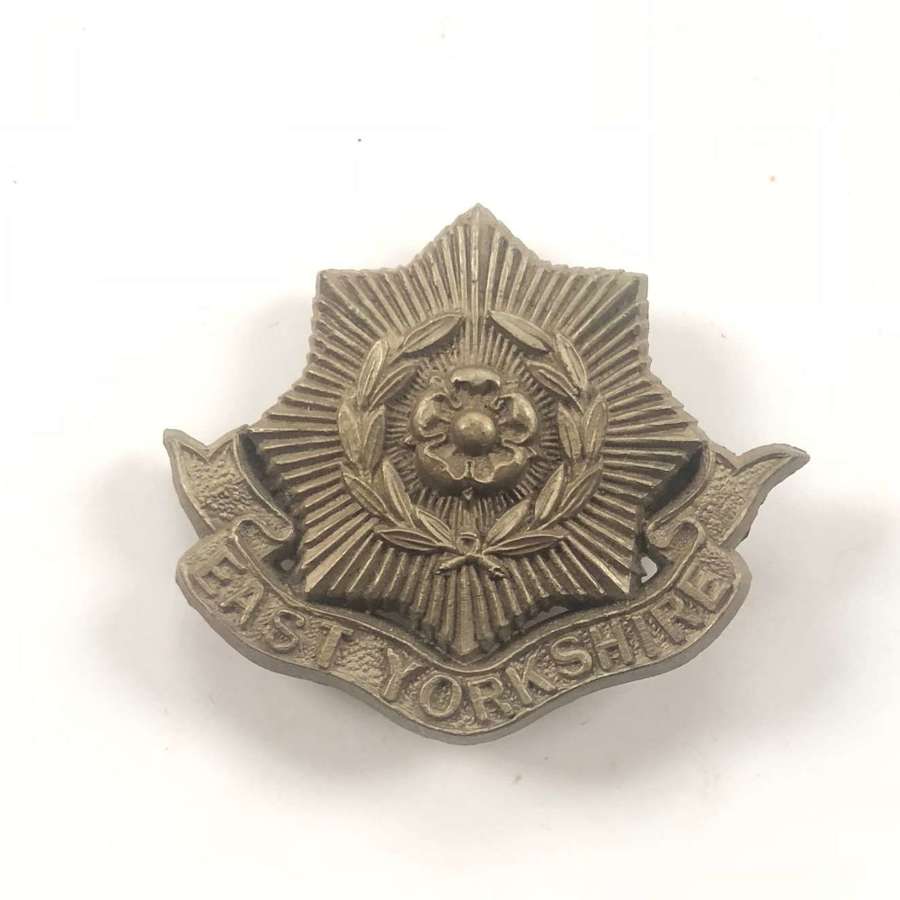 WW2 East Yorkshire Regiment Plastic Economy Cap Badge.