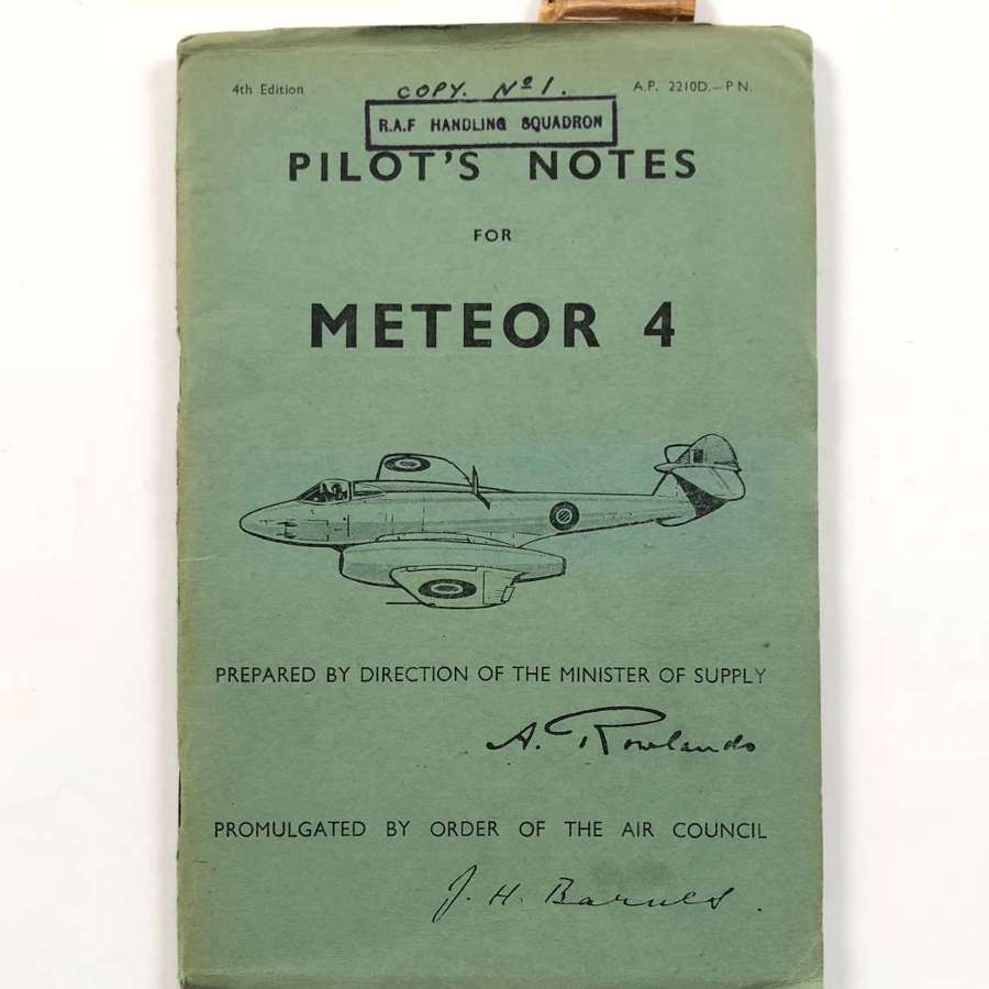 RAF Cold War Pilot Notes Meteor 4 1956.