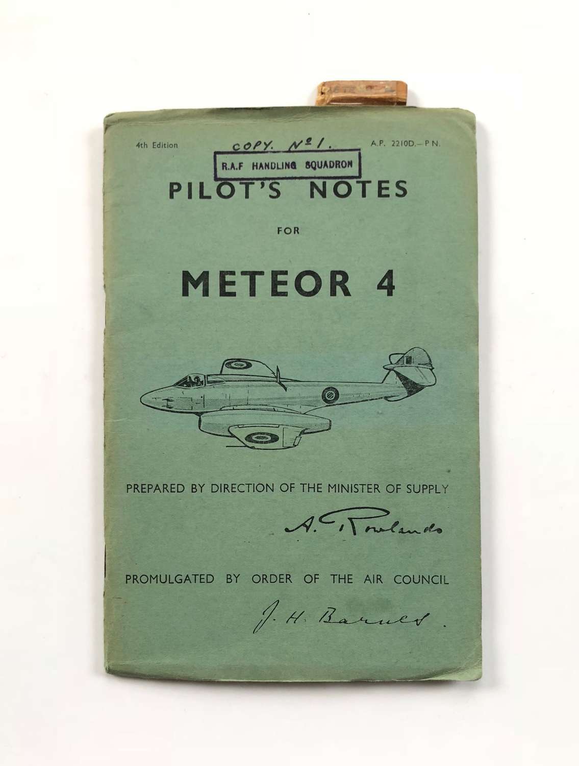 RAF Cold War Pilot Notes Meteor 4 1956.