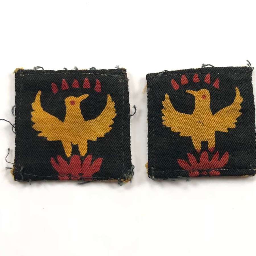 WW2 105th (Madras) Line of Communications Area Cloth Badges.