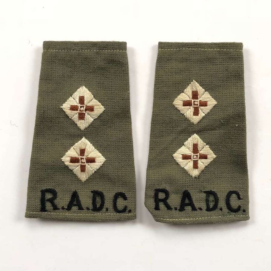 WW2 / Malaya Period Royal Army Dental Corps Rank Badges.