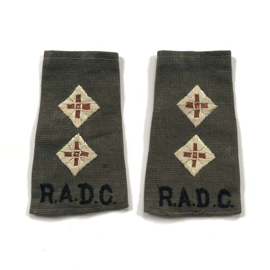 WW2 / Malaya Period Royal Army Dental Corps Rank Badges.