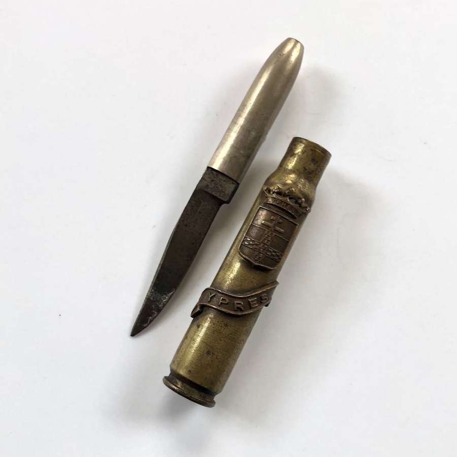 WW1 Trench Art Ypres Bullet Knife.