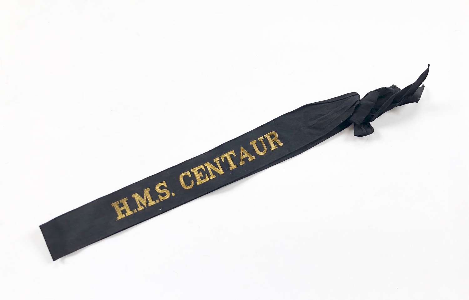 HMS Centaur Aircraft Carrier Cap Tally Badge.