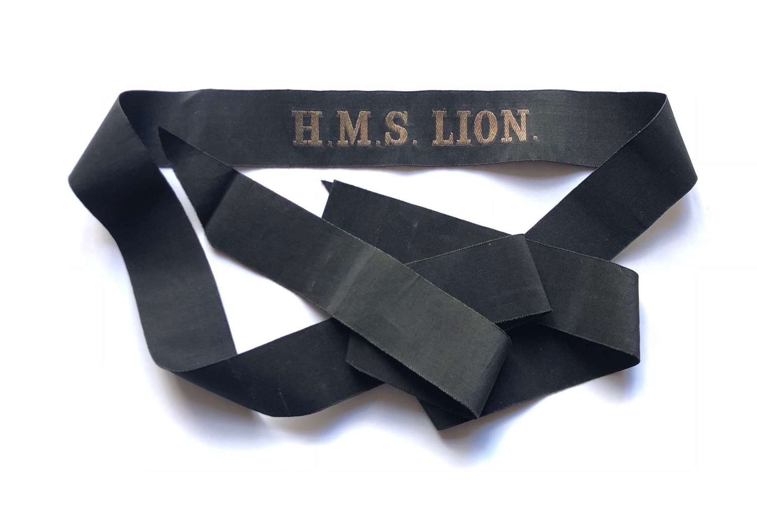 WW1 HMS Lion Full Length Ratings Cap Tally