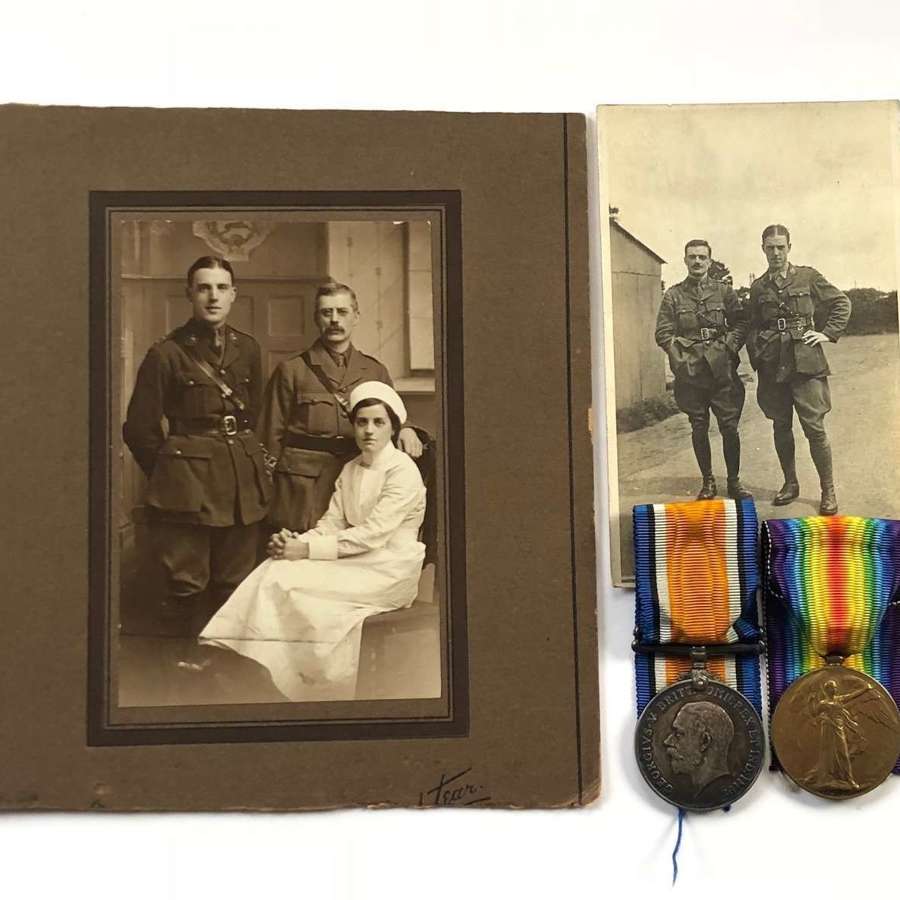 WW1 12th Bn Hampshire Regiment Medals & Photographs.