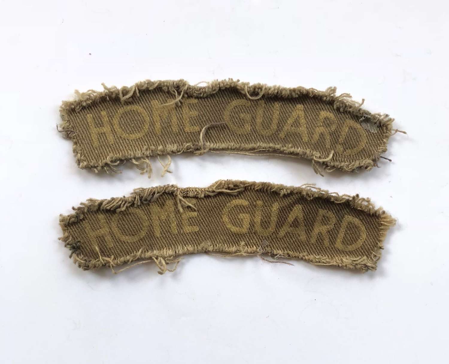 WW2 Home Guard Printed Shoulder Titles.