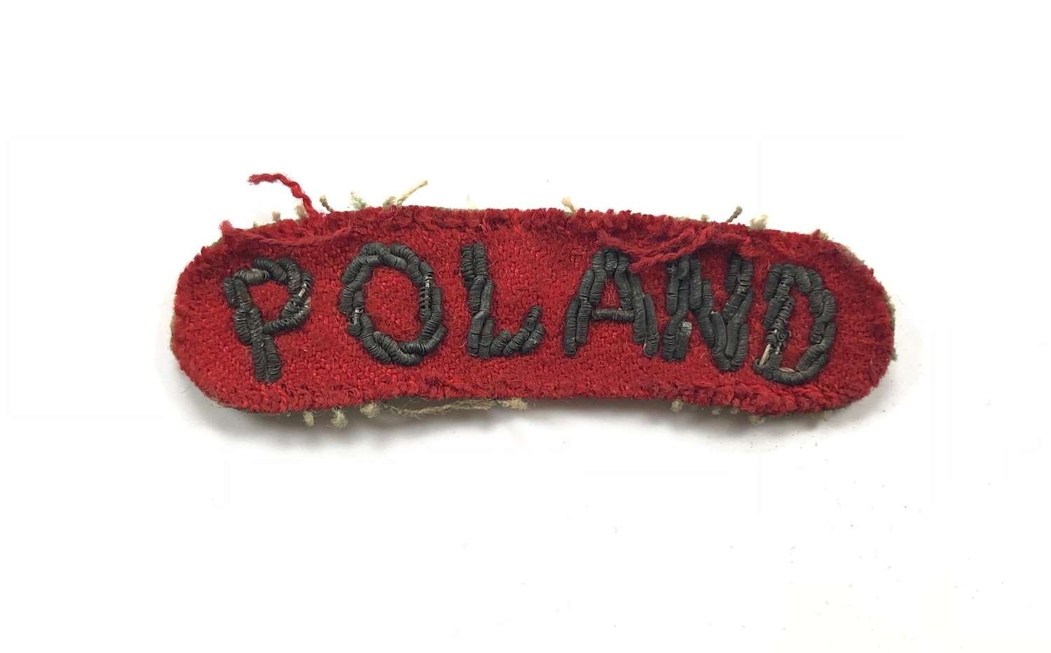 WW2 Poland Officers Bullion Embroidered Nationality Title Badge
