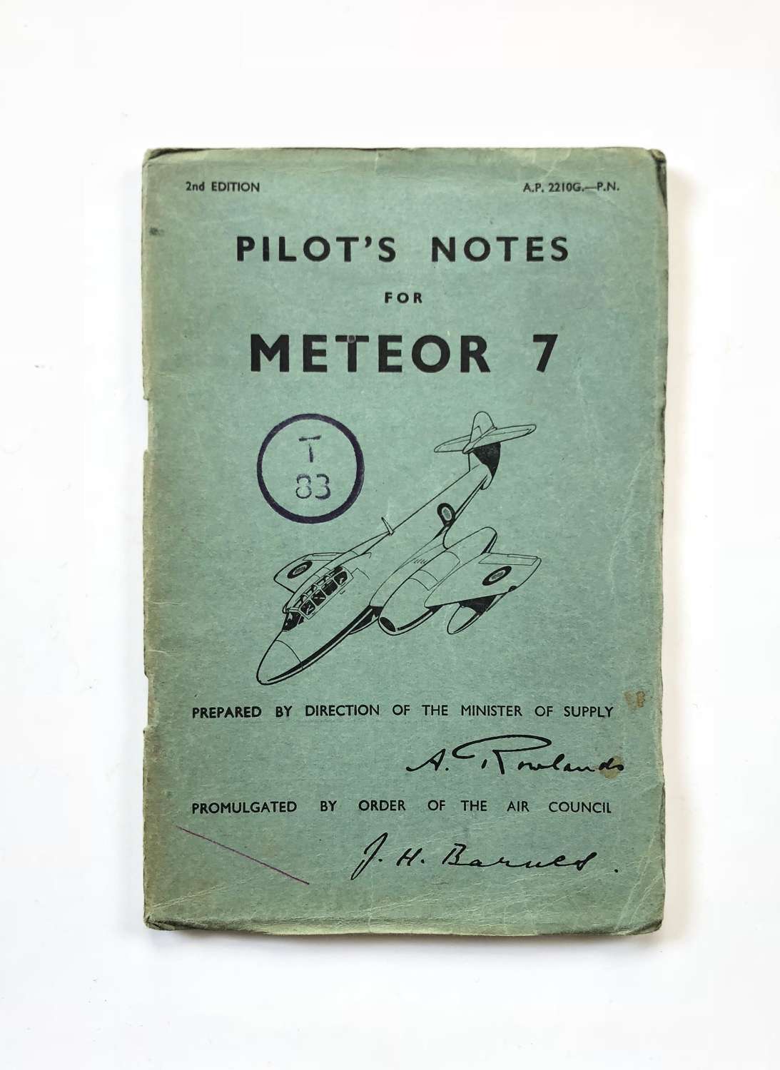 RAF 1952 Pilot Notes Meteor 7 Jet Aircraft.