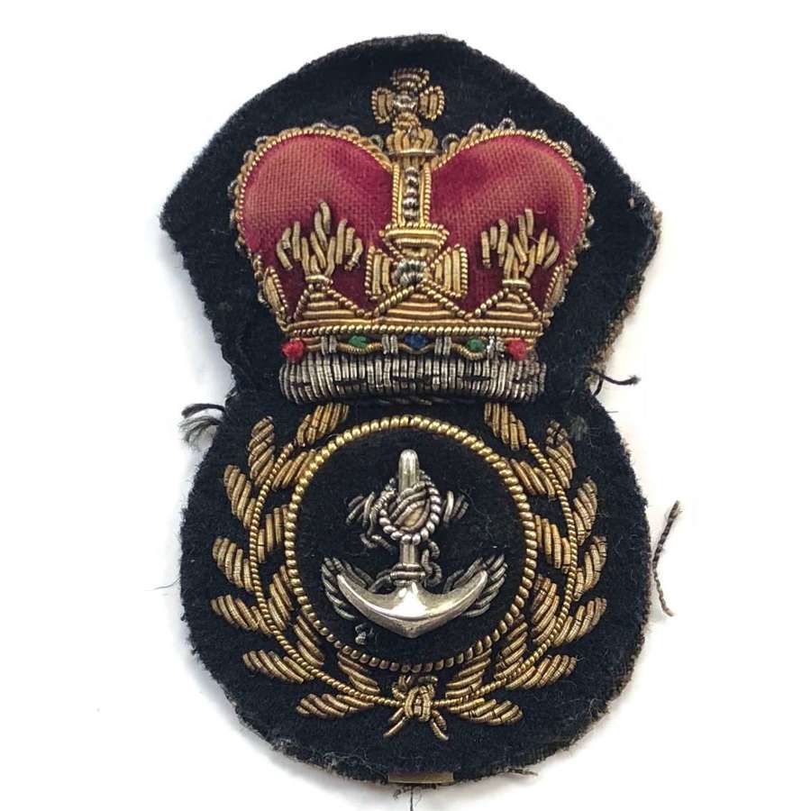 Cold War Period Royal Navy Chief Petty Officer Bullion Cap Badge.