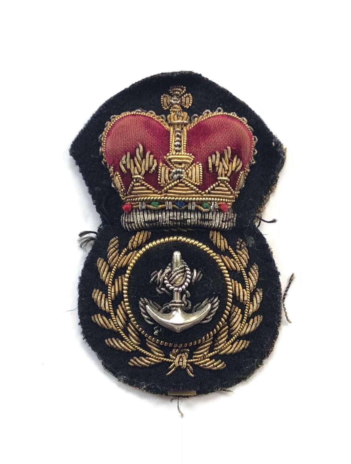 Cold War Period Royal Navy Chief Petty Officer Bullion Cap Badge.