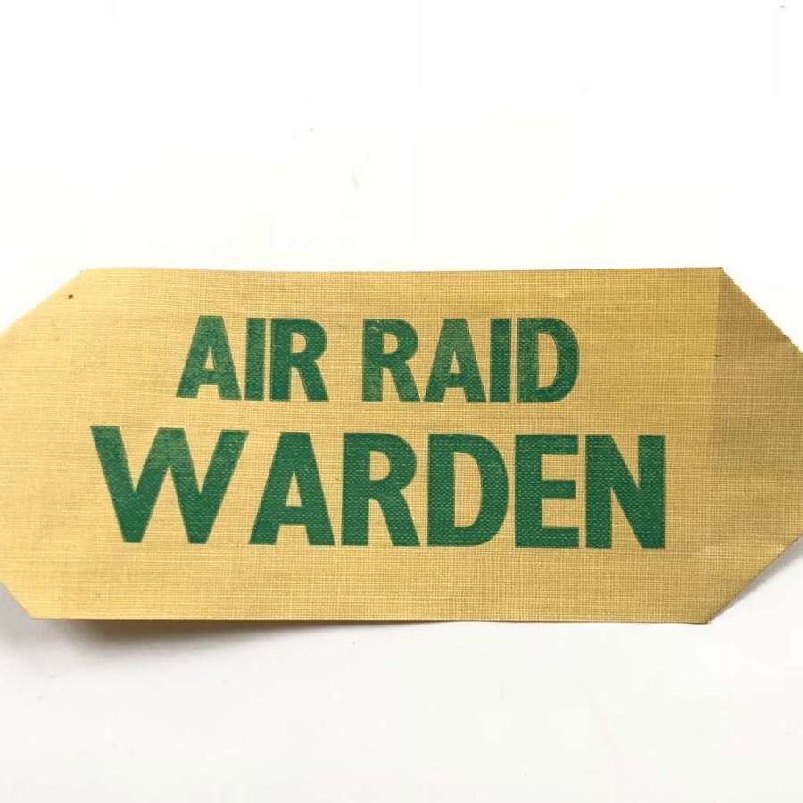 Early WW2 Home Front Unusual Air Raid Warden Armband.
