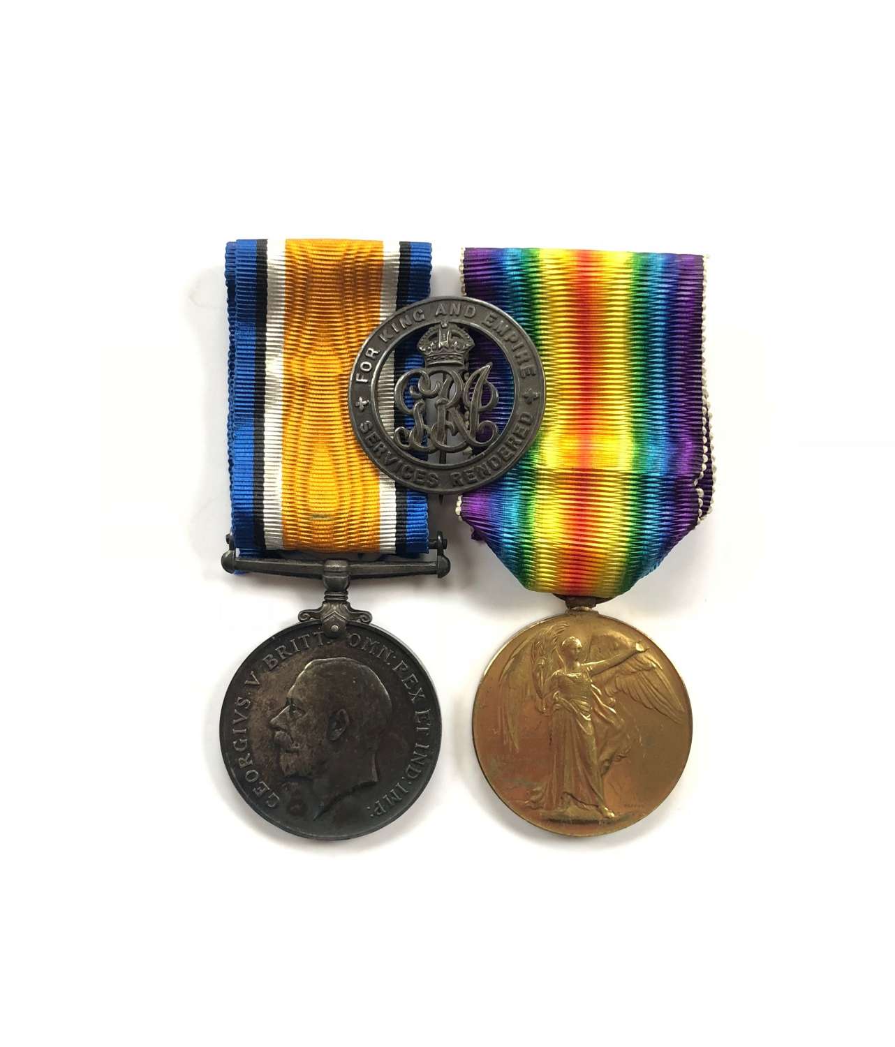 WW1 Machine Gun Corps Medal Pair & Silver War Badge.