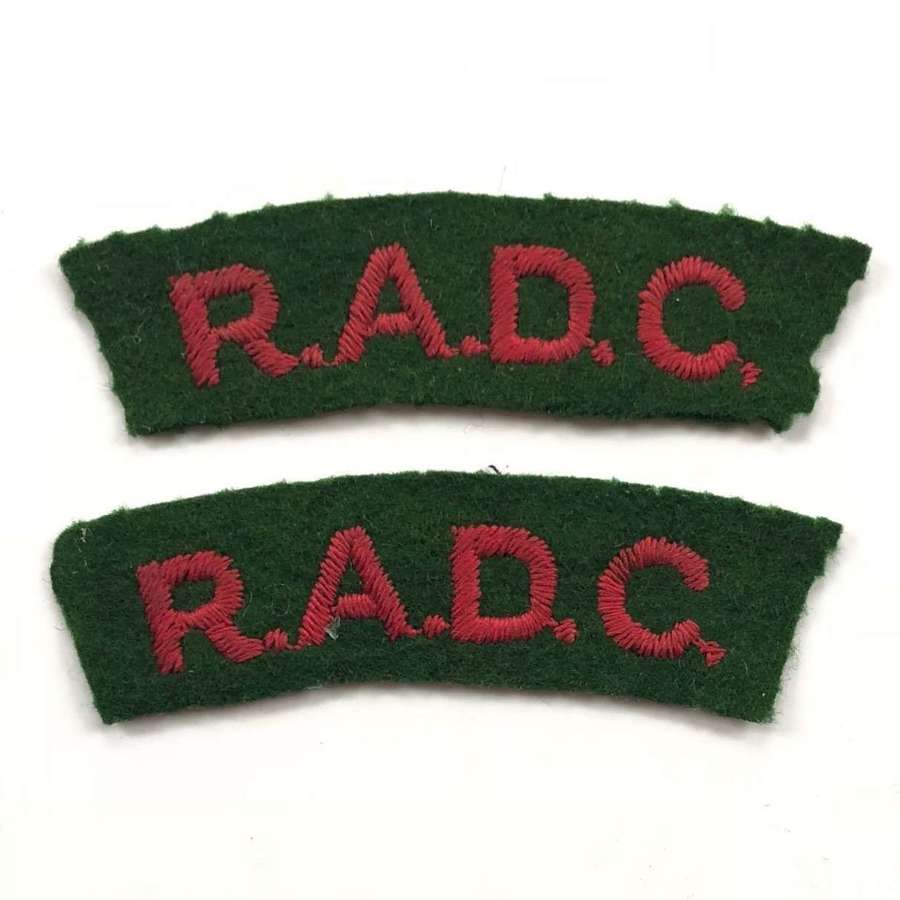 Royal Army Dental Corps Cloth Shoulder Title Badges.