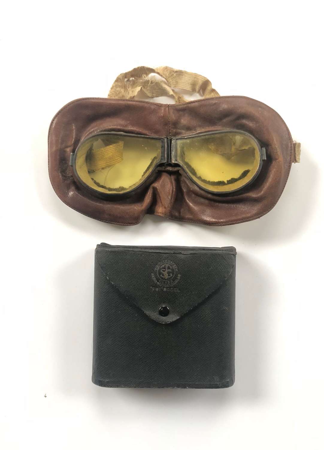 WW1 Royal Flying Corps 1917 Triplex Flying Mask Goggles & Case