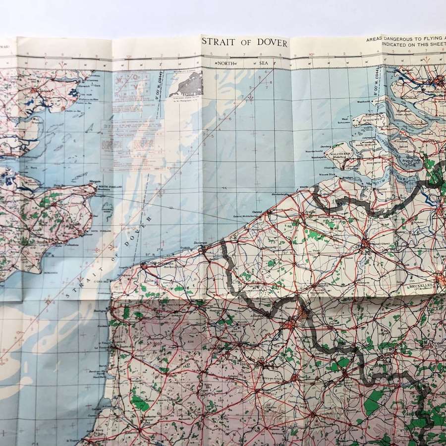 WW2 1944 RAF Flying Map Northern Europe.