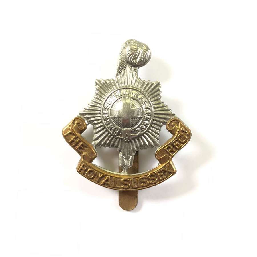 WW1 / WW2 Pattern Royal Sussex Regiment Cap Badge.
