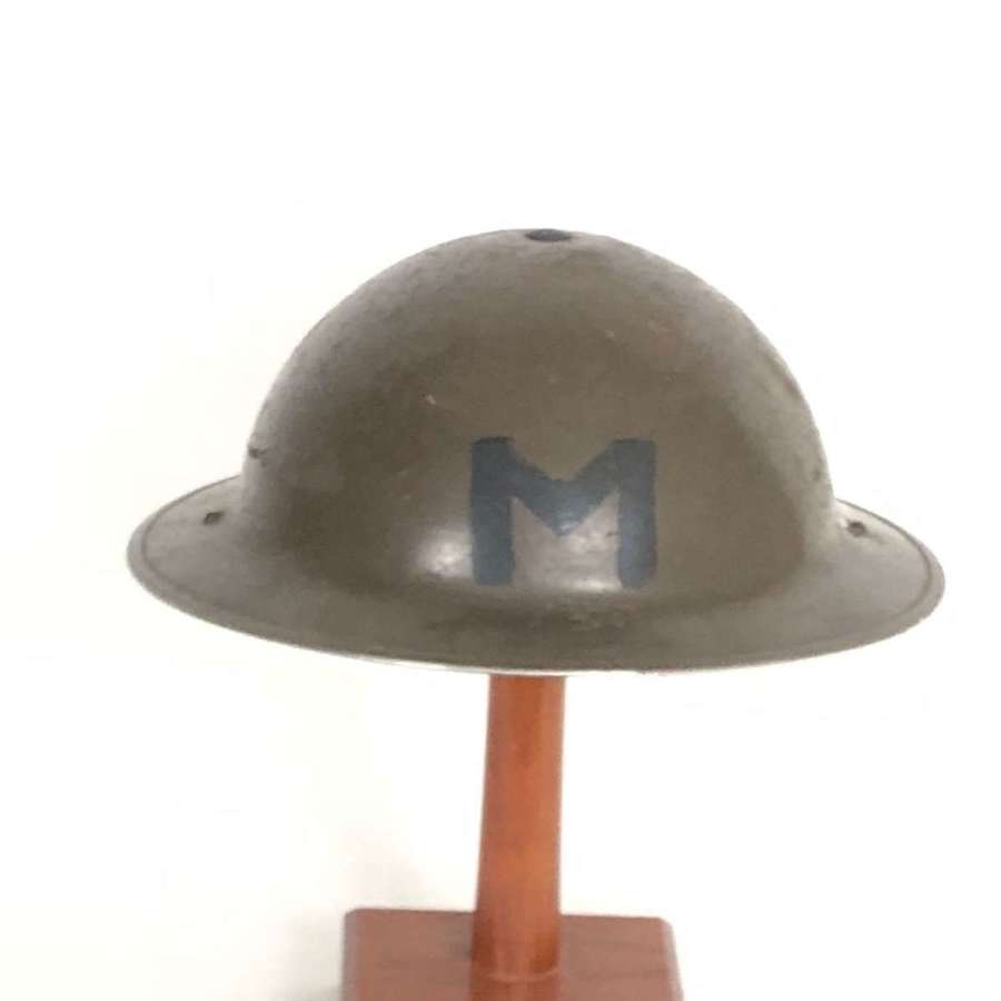 WW2 Battle of France Period Army Messenger Steel Helmet.