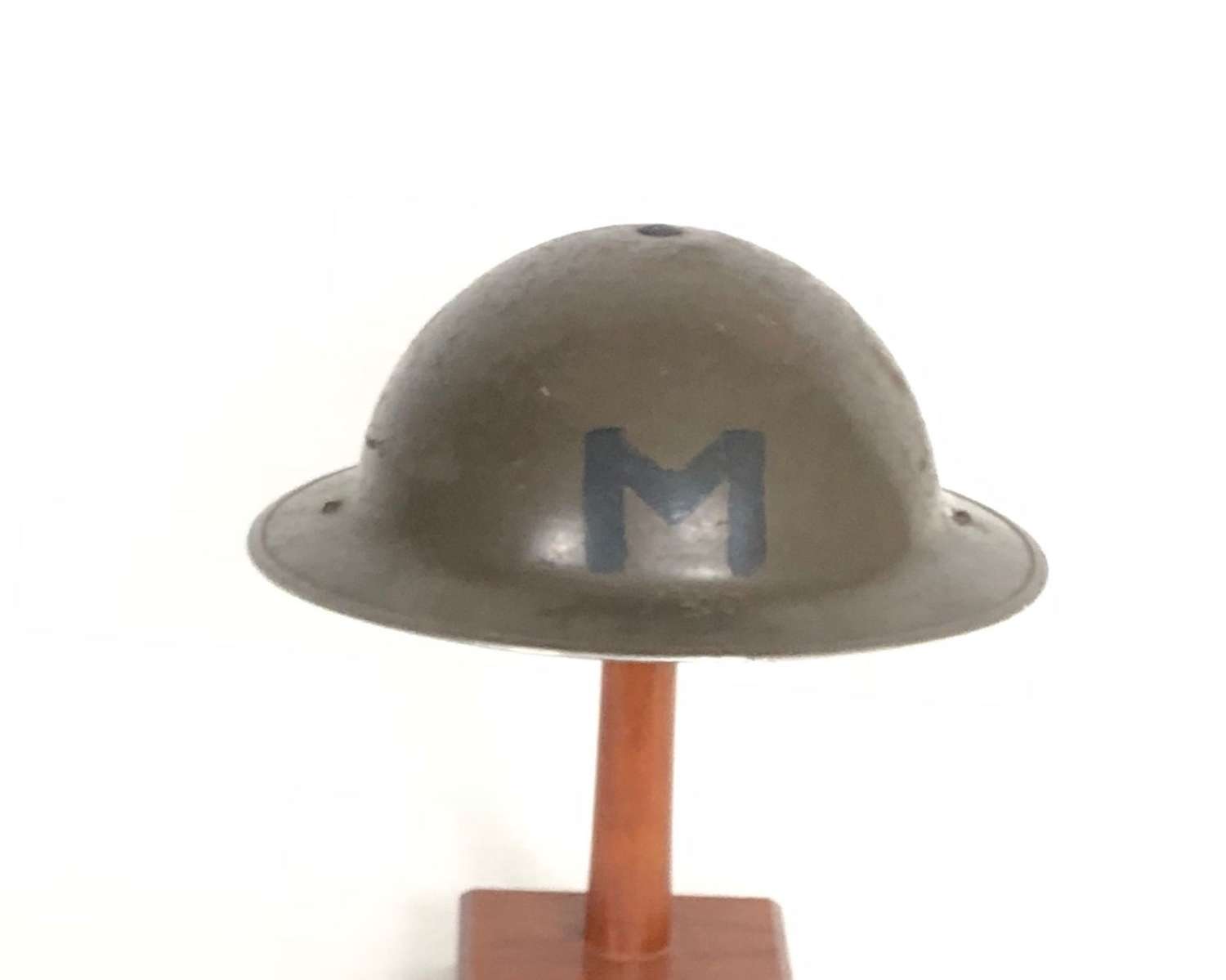 WW2 Battle of France Period Army Messenger Steel Helmet.