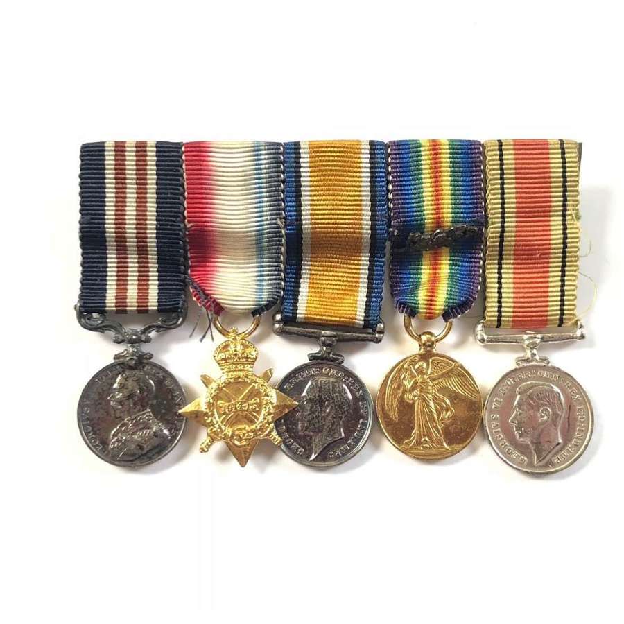 WW1 Military Medal MINIATURE Medal Group of Five.