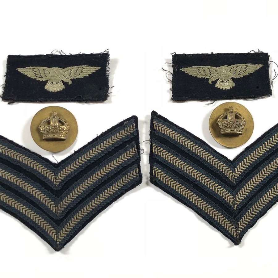 WW2 Period RAF Flight Sergeant Battledress Uniform Badges.