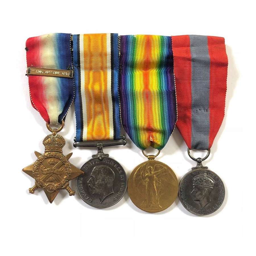 WW1 9th Lancers 1914 Mons Star Group of 4 Medals.