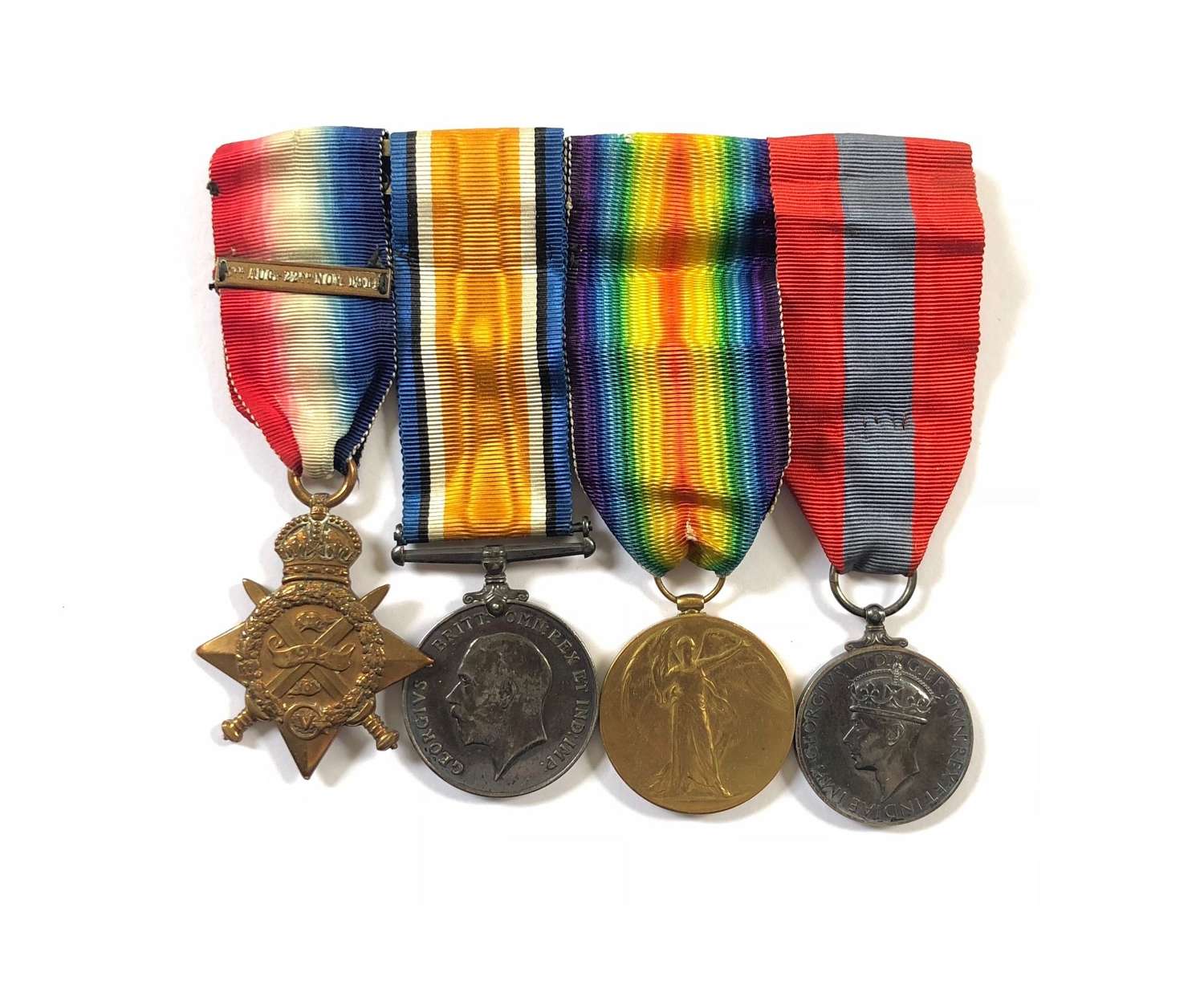 WW1 9th Lancers 1914 Mons Star Group of 4 Medals.