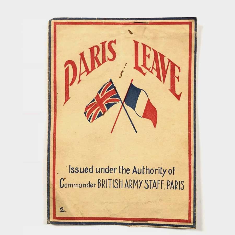 WW2 British Army Paris Leave Envelope.
