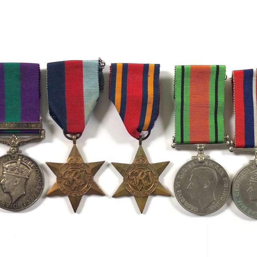 Queen’s Regiment General Service Medal Clasp Palestine Group of Medals