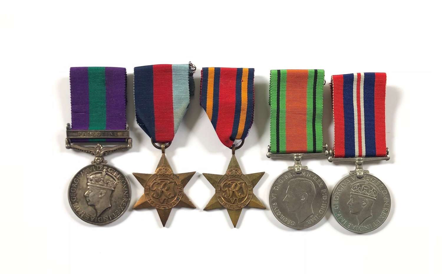 Queen’s Regiment General Service Medal Clasp Palestine Group of Medals