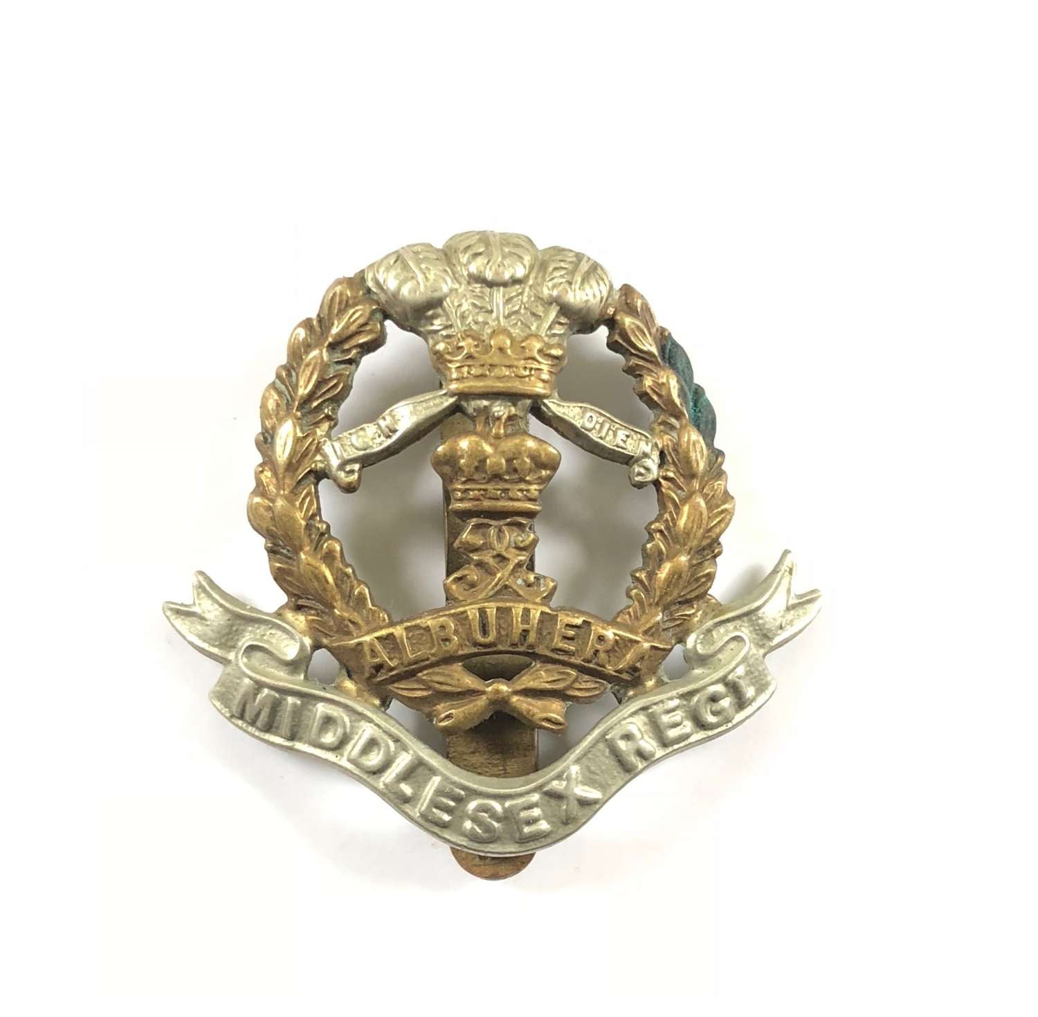 WW1 / WW2 Pattern Middlesex Regiment Cap Badge.