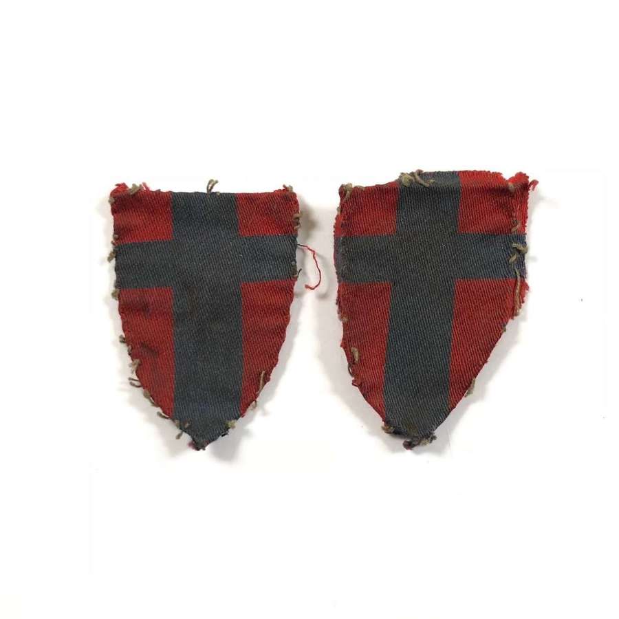 WW2 British 21st Army Pair of Printed Formation Badges.