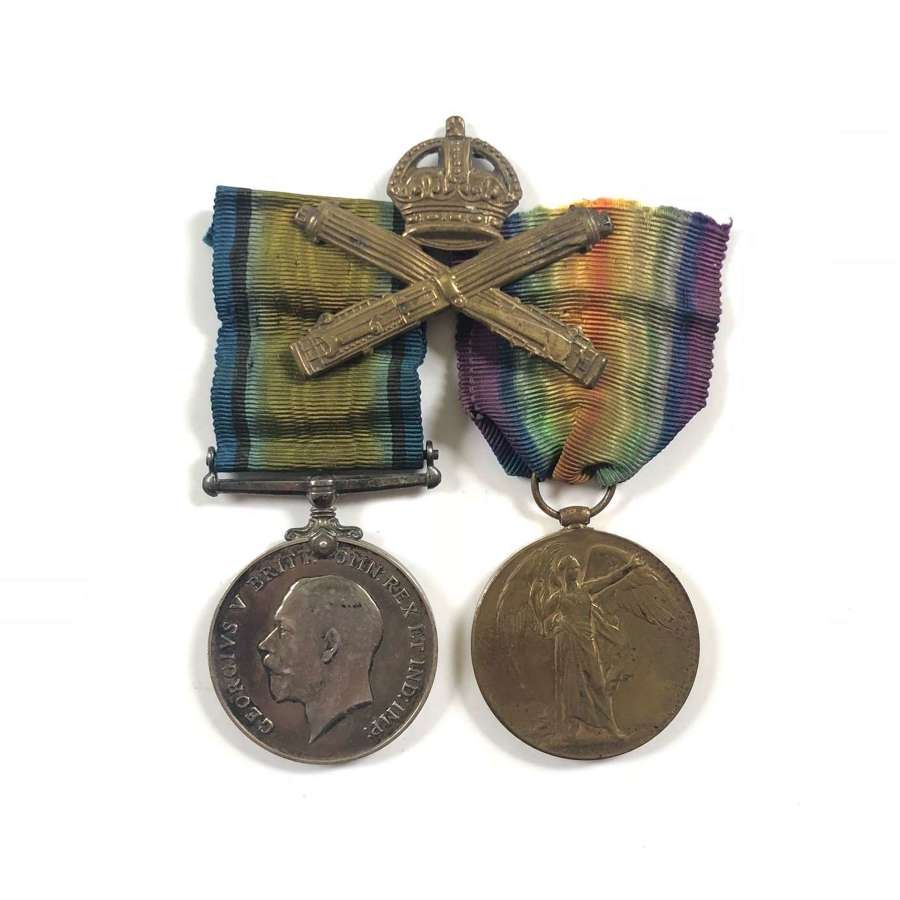 WW1 Machine Gun Corps Pair of Medals. Wessex Div Wounded