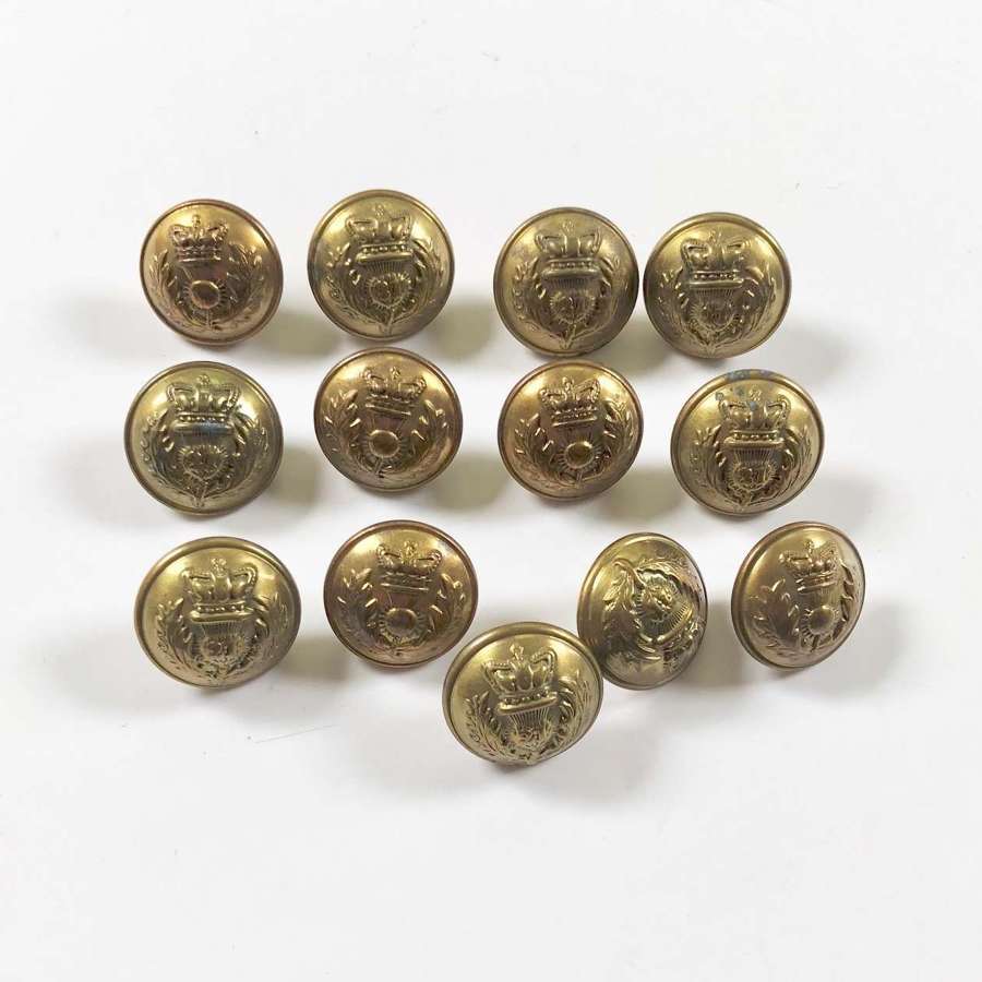 Royal Scots Fusiliers Victorian Small Dublet / Tunic Buttons.