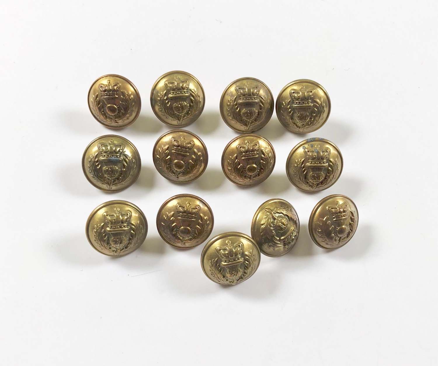 Royal Scots Fusiliers Victorian Small Dublet / Tunic Buttons.
