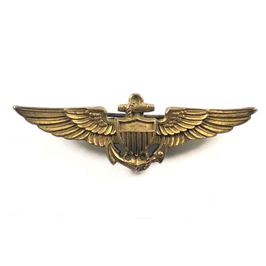 WW2 US Navy Silver Pilot Wings by Amico.