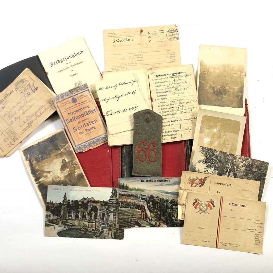 WW1 Original Imperial German Soldiers Wallet & Contents.