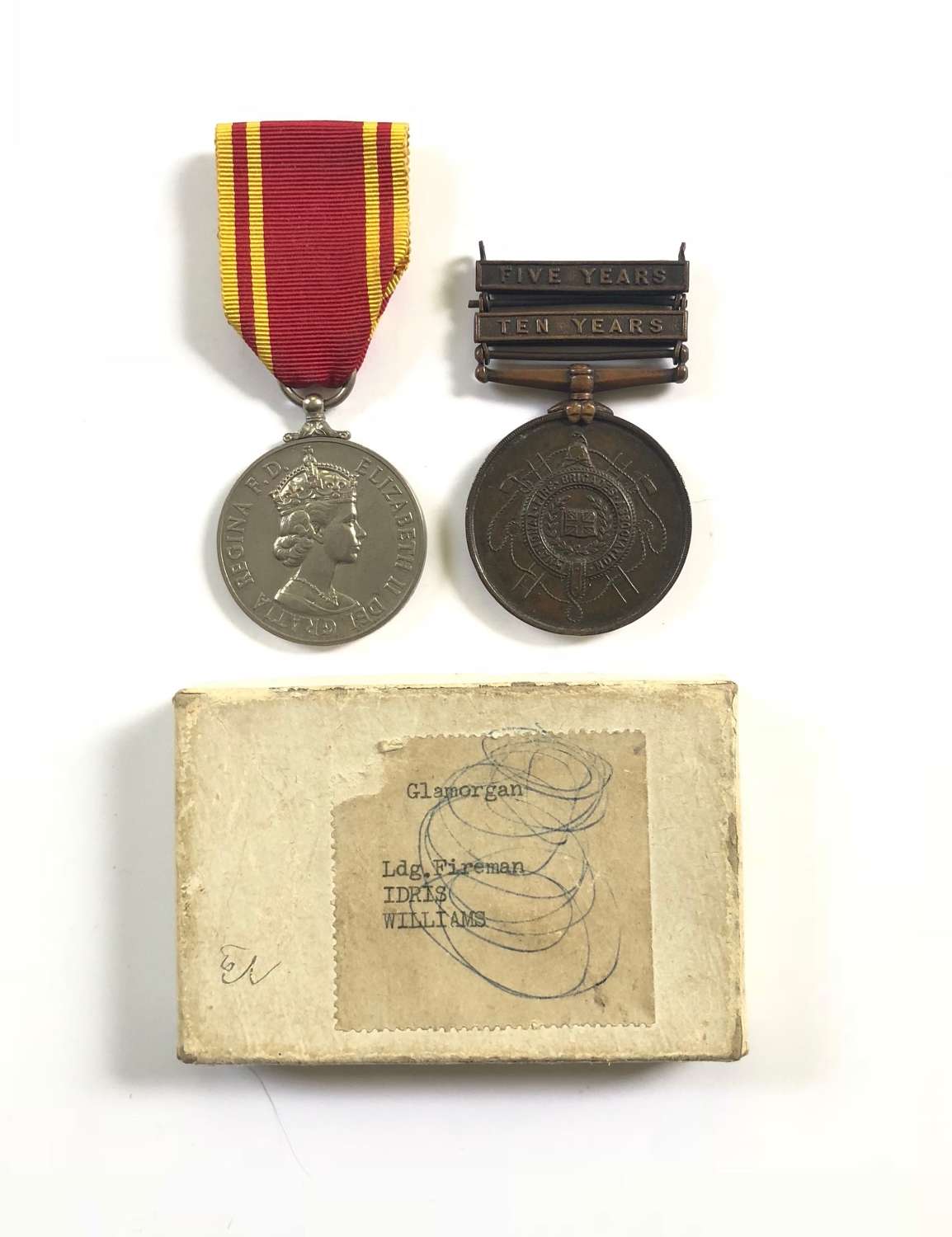 Glamorgan Fire Service Medal Pair.